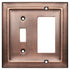 Architectural Combo Toggle / Rocker Light Switch Wall Plate - Antique Copper Finish
